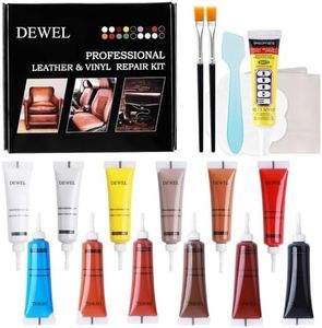 DEWEL Leather Repair Kit, Professional Vinyl Repair Kit for Furniture, Couches, Car Seat and Purse, 12 Colors Advanced Leather Repair Paste, Glue & Tools, Restore Leather Scratch, Tears, Burn Holes