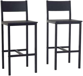 yelloo - Sgabelli Bar (Set da 2) Sgabelli Cucina Ideale per Isola Cucina, Sgabelli da Bar per Mobile Bar e Tavolo Bar, Struttura in Metallo (Set da 2 Sgabelli Lignano)