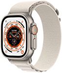 Apple Watch Ultra (GPS + Cellular, 49mm) Smart watch, Titanium Case with Starlight Alpine Loop - Medium. Fitness Tracker, Precision GPS, Action Button, Extra-Long Battery Life, Brighter Retina Display