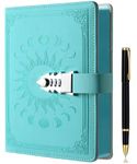 ZXHQ Lock Diary with Pen Set, A5 240 Pages Secret Lockable Journal, Personal Planner Organizer Notebook, Colorful Spray Edge, Size A5(8.5" × 5.9") Lightblue