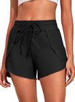 Bsubseach Elastic Womens Swim Shorts Swimsuit Bottoms Plus Boardshorts Black Quick Dry L