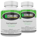 Estro-Halt Twin Pack- Estrogen-Blocker Supplements & Aromatase Inhibitor Pills for Men & Women | Hormone Balance & Anti Estrogen Bloating Control with Indole-3-Carbinol, Broccoli Extract & Uva Ursi