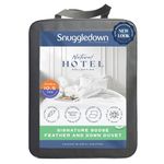 Snuggledown Goose Feather & Down Double Duvet - 10.5 Tog All Year Round Premium Quilt Ideal for Summer & Winter - Soft Cotton Cover, Hypoallergenic, Machine Washable, Size (200cm x 200cm)