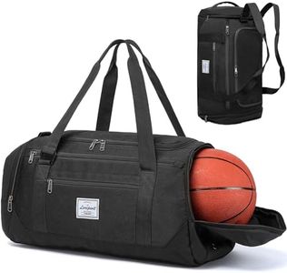 Laripwit Basketball Bag, 40L Medium Gym Bag with Ball/Shoes Compartment & Wet Pocket, Basketball Duffle Bag Backpack for Men Sports Training Equipment Bag Fit Soccer, Volleyball, Gym, Travel, Black