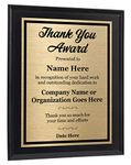 Awards4U Thank You Award Plaque 8X10 Personalized Gift For Employee Appreciation And Recognition For Co-Worker, Family Or Friend - Customize Now