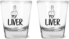 F**k My Liver - Drinking Humor - Funny Shot Glass for Parties - 1.75 oz Shot Glass Set (2)