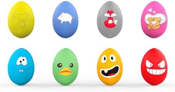 TONGKTAI Pelota chirriante para perro, [8 unidades] Juguetes interactivos de goma de látex para perros, bolas suaves con forma de huevo para perros (paquete de 8)