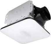 Akicon Bathroom Exhaust Fan with Light, 15W Dimmable 3CCT LED Light with 5W Night Light Bathroom Fans for Ceiling, 90 CFM, 1.5 Sones Ventilation Fan for Bathroom and Home, Square, Black