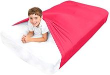 Special Supplies Sensory Bed Sheet for Kids Compression Alternative to Weighted Blankets - Breathable, Stretchy - Cool, Comfortable Sleeping Bedding (Red, Twin)