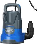 PANRANO Sump Pump Submersible 1 HP 4000 GPH Utility Water Pump Portable Transfer Electric Water Sump Pumps with 8 Accessories for Swimming Pool Draining Garden Spa Hot Tub Pond Flood Basement Yard