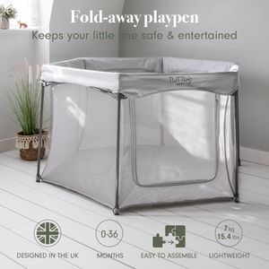 Tutti Bambini Foldable Baby Playpen – Silver Portable Play Yard