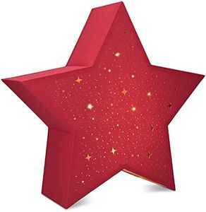 Navaris Lámpara LED con forma de estrella - Luz decorativa infantil de 6 W clase energética A+ - Iluminación de escritorio mesa de noche - Roja