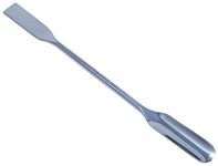 Double Ended Micro Lab Scoop Spoon Half Rounded/Flat End Spatula, 6" L Stainless Steel