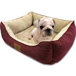 American Kennel Club Circle Stitch Orthopedic Cuddler Pet Bed, Burgundy (AKC1632BURGUNDY)