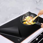 OMJMYY 78 x 52 Large Induction Hob Protector Mat Silicone Induction Hob Cover (Magnetic) Cooktop Scratch Protector Heat Resistant Anti Slip BPA Free for Induction Stove Multifunctional Silicone Mats