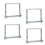 LinaLife 4 Pack Wire Lock Pin 3/8" Shaft Locking Pin Square Loop Pto Pin Safety Coupler Hitch Pin for Farm Trailers Lawn Garden