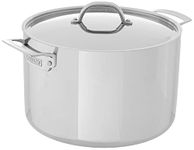 Viking Culinary 3-Ply Stainless Steel Stock Pot, 12 Quart, Includes Metal Lid, Dishwasher, Oven Safe, Works on All Cooktops Including Induction