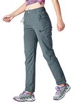 TBMPOY Women's Outdoor Hiking Stretch Pants Quick Dry Lightweight with Zipper Pockets(Gray CA M)