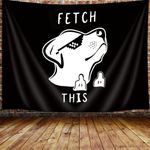 MERCHR Funny Dog Tapestry, Cool Black and White Tapestry with Words Quote Wall Hanging for Bedroom, Aesthetic Cute Tapestries Poster Blanket College Dorm Girls Home Decor (60X40)