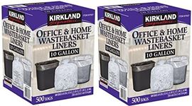 Kirkland Signature Made in USA 10 Gallon Clear Wastebasket Liner Bags for Trash Can 500 Count (2 Pack)