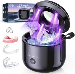 Retainer Cleaner Machine 48kHz, Portable Dental Ultrasonic Retainer Cleaner