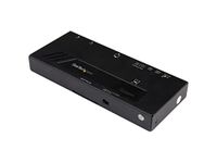 StarTech.com 2-Port HDMI Automatic Video Switch - 4K 2x1 HDMI Switch with Fast Switching, Auto-Sensing and Serial Control (VS221HD4KA),Black