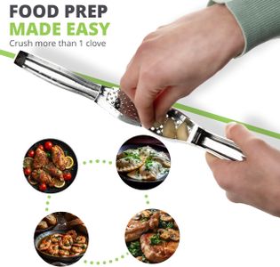Olivers Kitchen Garlic Press – Stainless Steel, Silver