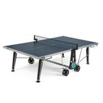 Cornilleau - 400X Outdoor Table Tennis Table - Foldable - Weatherproof - Durable - Rollable -Ping Pong Table with 5 mm Melamine Resin Top - Blue