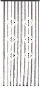 Navaris Beaded Curtain for Doorways - Boho Curtains for The Home - Patterned Beads for Doorways - Bamboo Beaded Curtain - 200 x 90cm / 90 x 35.4 inches