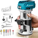 Cordless Compact Router for Makita 18V Battery (Bare Tool), 6 Variable Speeds Router Tool for Woodworking, 800W 30,000 RPM Fixed Base Wood Router with Trim Router Bits, Edge & Roller Guide, Dust Hood