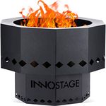 INNO STAGE Patented Smokeless Fire Pit, 13 Inch Low Smoke Camping Stove Outdoor Wood Pellet Burning Spark Portable Carrying Bag, Firepit Grill Bowl of Fireplace Picnic Camping Cooking on Beach - S