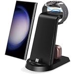 3 in 1 Charging Station for Samsung, Wireless Charger for Galaxy Watch 5/5 Pro/4/3/Active 2/1, Charging Dock for Galaxy S23/S22/S21/S20/S10/Note20/Note10/Note9/Z Flip 4/Z Fold 4, Galaxy Buds Pro