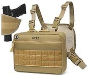 ATBP Concealed Carry Gun Holster Chest Bag Pack Pistol Bag Tactical Vest Pouch Bag for Men (Tan)