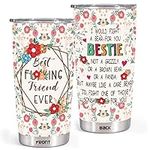 Floral Stainless Steel Tumbler 20oz with Lid,Funny Friend Tumblers for Women Sister Coffee Tumbler Friend Insulated Travel Mug for Women Betie BFF Friendship Gifts for Women (Friend)