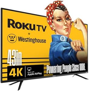 Westinghouse Roku TV - 43 Inch Smart TV, 4K UHD Television with Wi-Fi Connectivity and Mobile App, Flat Screen, Bluetooth, Compatible with Apple AirPlay, Alexa and Google Assistant