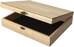 WE Games Wooden Keepsake Stash Box, Decorative Memory or letter Box, Board Game Storage with Brass Fixtures, Storage for Photos, Stationary, Jewelry, Quality Heirloom Felt-Lined Box (Natural)