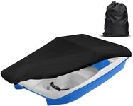 iCOVER Pedal Boat Cover, Fits 3 or 5 Person Paddle Boat Water Proof Heavy Duty Boat Cover, Black