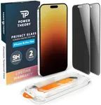 Power Theory compatible with iPhone 16 Pro Max Privacy Screen Protector Shatterproof Tempered Glass, 2 Pack, Easy installation, Anti-Spy, Bubble Free, Case Friendly, Anti-Scratch, Anti-Smudge