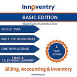 Innoventry - Basic Edition - Single User Yearly Offline License - (GST Ready Accounting, Inventory Management for Small and Medium Business )Email delivery in 2 Hours- no CD