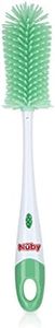 Nuby Soft Non-Scratch Silicone Bristle Bottle & Nipple Brush with Looped Handle, Aqua
