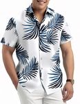 Hawagoos Hawaiian Shirts Men Short Sleeve Button Down Casual Beach Aloha Party Tropical Holiday Shirts (03WT, L)