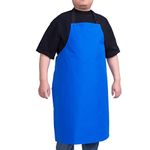 ALIPOBO Waterproof Apron for Men and Women, Durable Heavy Duty Extra Long Adjustable Bib Apron for Kitchen Cooking, Dish Washing, Butcher, Dog Grooming, Lab Work, Blue