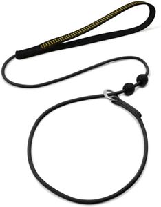 BeauGo Slip Dog Leash for Small Medium Dogs Puppies Lightweight Thin but Sturdy Adjustable Slip Lead Soft and Slim 180cm Long 0.5cm Wide (Black, 1.8M Long)