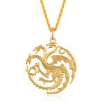 Memoir Brass Gold plated Dragon design Fashion chain pendant Men Women (PCGS5943)