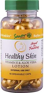 Healthy Skin Vitamin E Lotion with Aloe Vera Gel 60 ct - Face Serum Capsules - Reduce Wrinkles and Dark Spots - Rapid Skin Repair Moisturizer for Smooth Skin