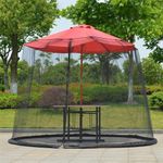 Morbuy Outdoor Garden Umbrella Table Screen Parasol Mosquito Net Cover, Outdoor Mosquito Net for Gazebo Patio Table Bug Netting Cover (Straight Umbrella,Black)