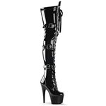 Pleaser ADORE-3028 Blk Str Pat/Blk UK 6 (EU 39)