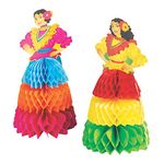 MEXICAN PRINT HONEYCOMB SENORITAS - Party Decor - 6 Pieces