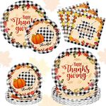 96 Pcs Thanksgiving Paper Plates an