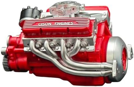V8 Engine Kit Gas - 5.5 inch Small-Block Engine Model Kits, Mini V8 Engine Kits That Runs, Build Your Own Stem V8 Model Engine for Adults (Red)